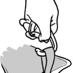 pack drawing attaching carabiner at top